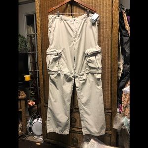 TIMBERLAND CONVERTIBLE / CARGO PANTS TO SHORTS. Mens size 36/34 (nwt)